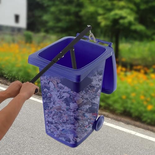 NOLANTISI Manual Trash Compactor for 54.5 & 90.8 Quart Wheeled Bins, Adjustable Height 9.8-15.7in, Foldable Space Saver with Long Handle and 2-Jaw Hook for Easy Garbage Compression — view 2