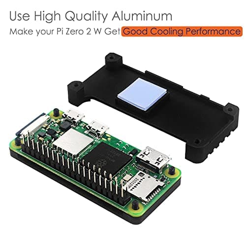 iUniker Pi Zero Aluminum Passive Case with Pin Header, Thermal Pad for Raspberry Pi Zero 2 w/Pi Zero W/Pi Zero (Include Case with Header) — view 3