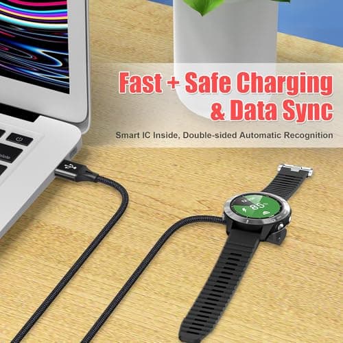 AGVEE 3.3ft Charger for Garmin Watch, L-Shape Charging Cable — view 3