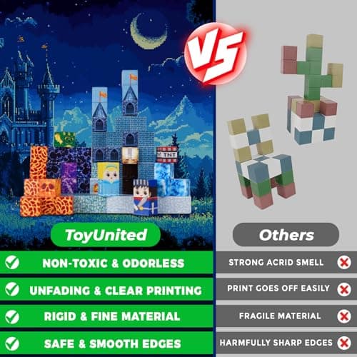 ToyUnited 100PCS Magnetic Blocks - Magnet Building Blocks, Stacking Magents Cubes Toys Blue Castle Set, STEM Montessori Sensory Toys for Kids Boys and Girls Ages 3 4 5 6 7 8 9 10+ Birthday Gifts — view 3