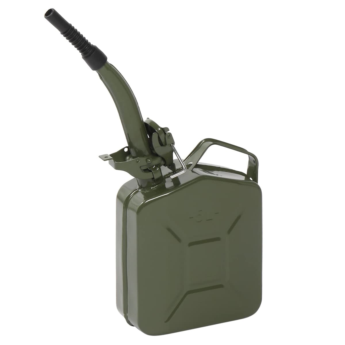 Metal Gas Can with Flexible Spout, Portable Fuel Tank Petrol Diesel Storage Can Water Container for Automobile Vehicle Off Road Emergency Supply (5L, Army Green) (5L, Army Green#2)