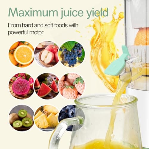 SUNHAIXIA Rechargeable Electric Juicer - Citrus Juicer with Type-c Rechargeable for Orange, Lemon and Grapefruit Juicing. (White-45Watts) — view 3
