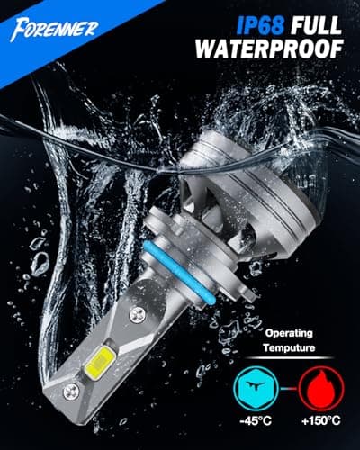 FORENNER Next-Gen 9005 9006 Bulbs Combo 100000LM Ultra Brightness 1500%, IP68 Waterproof 6500K White CSP Chip, HB3 HB4 Fog Lights 75000+Hrs Long Lifespan, Plug & Play, Tire Light Assemblies Pack of 4 — view 5