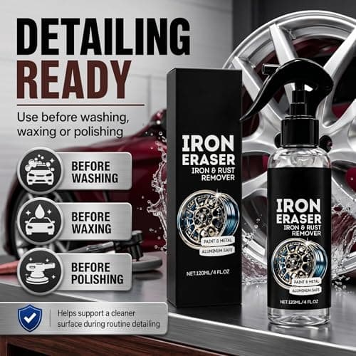 Iron Eraser Iron and Rust Remover, 2PCS Iron Eraser Rust Remover Spray for Car Wheels and Paint, Fast Acting Rust and Brake Dust Remover, 2026 New Professional Automotive Surface Cleaning (0A) — view 5