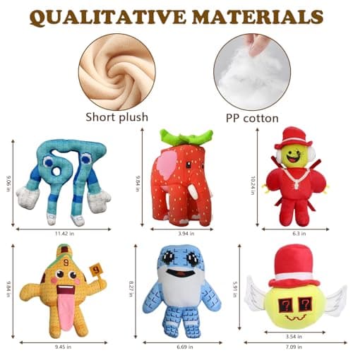 Steal a Brainrot Plush, Soft Huggable Decor for Rooms, 67 Plush, Strawberry Elephant, Los Tralaleritos, Lucky Block, Esok Sekolah, Sammy Plush, Collectible Gift for Fans (Blue 67)