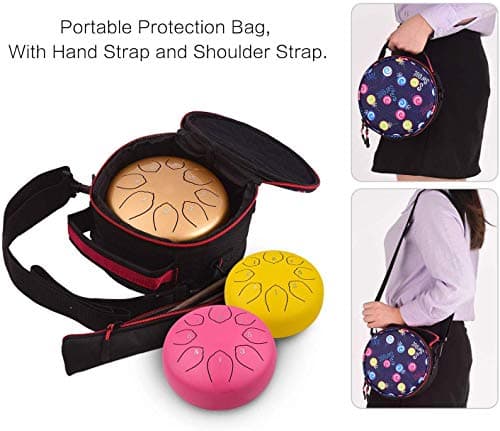 Musfunny Steel Tongue Drum : 6 Inch 8 Notes Steel Drums C Major with Drumsticks Bag Finger Cover - Handpan for Musical Education Meditation Percussion Musical Instruments