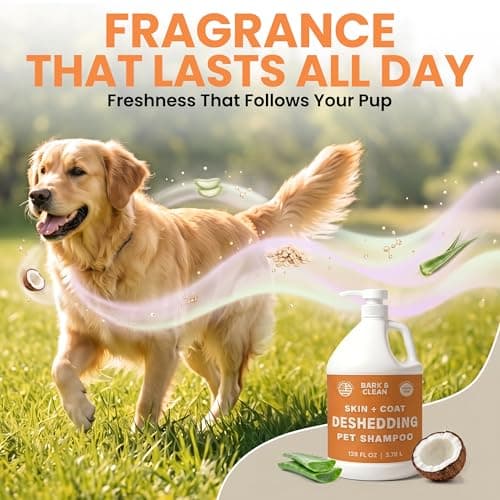 Deshedding Dog Shampoo, Gallon Sized - Skin and Coat Shedding Shampoo with Pump, 18:1 Dilution - Made with Baking Soda, Aloe, and Coconut for Buildup and Dander — view 3