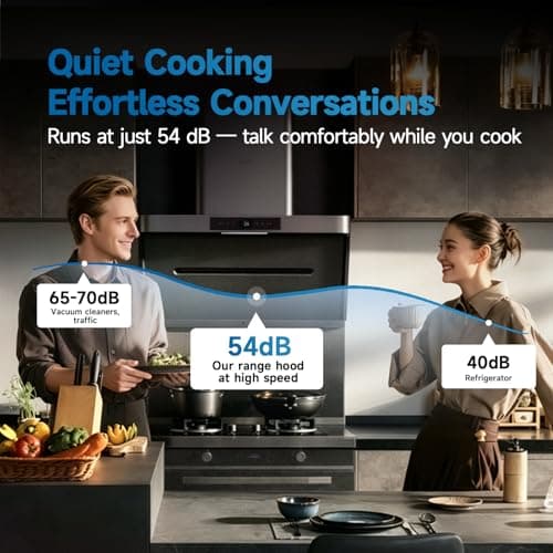 Arspura P1 Range Hood 36 Inch, Wall Mount Smart Kitchen Vent Hood with IQV Smoke Capture, Ultra Quiet BLDC Motor, PM2.5 Monitoring, 4-Speed Gesture Control, LED Lights — view 4