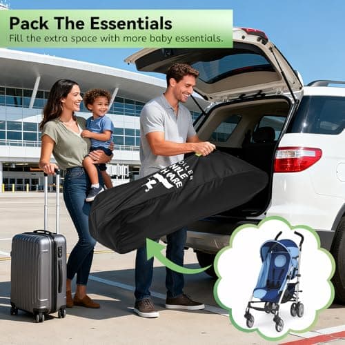 Guiseapue Umbrella Strollers Bag for Airplane Travel Bag for Air Travel, Stroller Cover Accessories Fits Most Single Umbrella Baby Strollers, Christmas Baby Shower Gifts, Flying Essentials — view 4