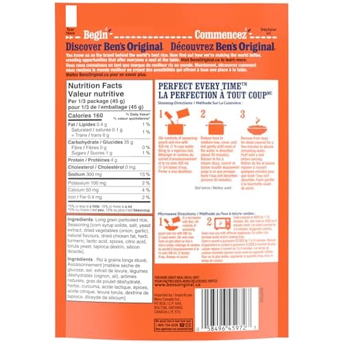 BEN'S ORIGINAL FAST & FANCY Country Chicken Flavour Rice Side Dish, 132g Pouch