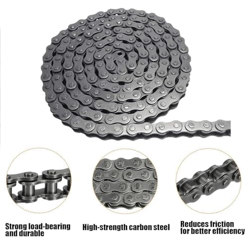 AZSSMUK #35 Roller Chain - 3 Feet Carbon Steel Material with 2 Connecting Link Industrial Chain - 96 Links — view 3