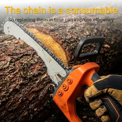 5 Pack 8" Chainsaw Chain 1/4" Pitch .043" Gauge 47DL – Low Kickback Semi-Chisel Replacement for IMOUMLIVE, Seesii, DocSmart Mini Chainsaw — view 5