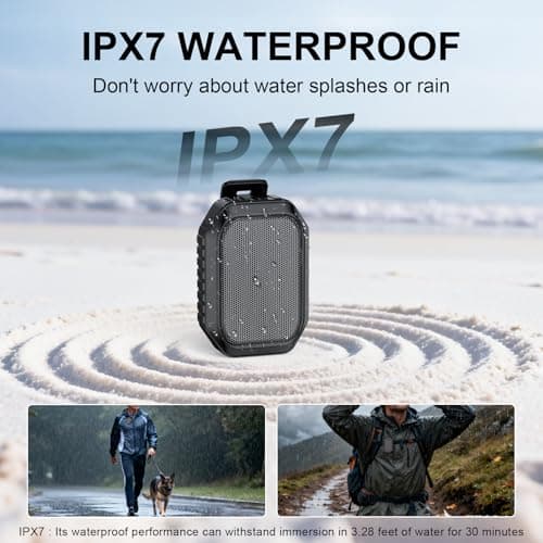 Xinborry Wearable Bluetooth Speaker,IPX7 Waterproof Outdoor Speakers,Clip-On Wireless Small Portable Speaker with Bluetooth 6.0,TWS,Hands-Free Calls for Work,Golf,Camping — view 4