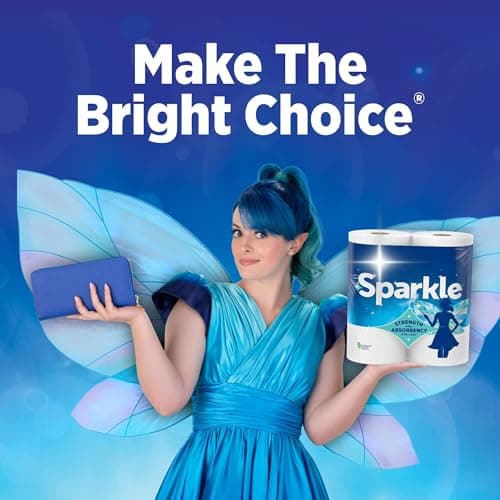 Sparkle Pick-A-Size Paper Towels, Spirited Print Design, 6 Double Rolls (660 Sheets Total) - Strong 2-Ply Towels for Kitchen Cleanup and Everyday Messes — view 2