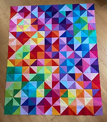 50pcs 5X 5 inches Multicolor Cotton Fabric Bundle Squares for Quilting Sewing, Precut Fabric Squares for Craft,Solid