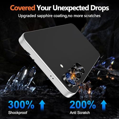 Avocase for Samsung Galaxy S25 FE Camera Lens Protector, Individual Metal Ring Tempered Glass Lens Cover, [Strong Adsorption] Scratch Resistant Ultra-Thin HD Clear Lens Cover, 1 Set-Black Ring — view 4