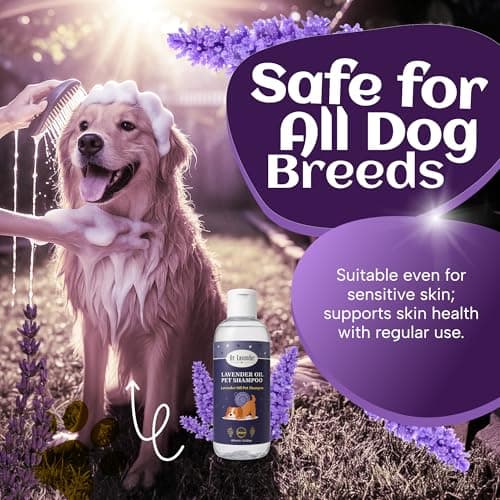 Organic Dog Shampoo for Sensitive Skin - Natural Lavender Oil Pet Wash for Itch Relief, Flea & Tick Defense - Calming & Hypoallergenic Puppy Grooming Supplies - Deodorizing Moisturizing (Lavender) — view 4