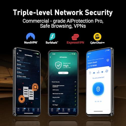 ASUS TUF Gaming BE6500 WiFi 7 Router - Dual-Band, Up to 6.5 Gbps Wireless, Game Accelerator, Multi-Link Operation (MLO), (x4) 2.5GbE Ports, Mesh + VPN Compatible, & Subscription-Free Network Security — view 4