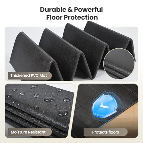 Washer Dryer Anti-Vibration Mat Foldable Rubber Mat for Washing Machine, Waterproof, Noise Reducing Pads Non-Slip Shockproof Mat for Floor Protection, 63 * 29.5 Inches — view 2