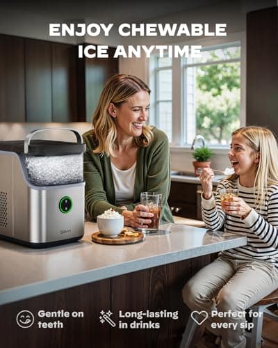 Silonn Nugget Ice Maker Countertop with Detachable Basket and Handle — view 2