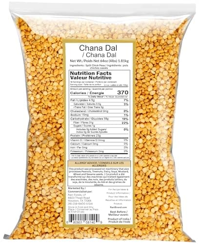 Rani Chana Dal (Split Desi Chickpeas without skin) 64oz (4lbs) 1.81kg Bulk ~ All Natural | Gluten Friendly | NON-GMO | Kosher | Vegan | Indian Origin