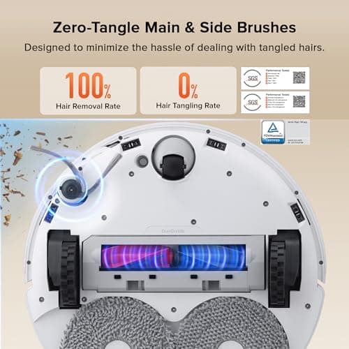 roborock Qrevo Curv S5X Robot Vacuum and Mop, 18,500Pa Suction, Zero-Tangling Design, FlexiArm Side Brush & Mop, Smart Obstacle Avoidance, Self-Washing & Drying, Self-Emptying, Perfect for Carpet