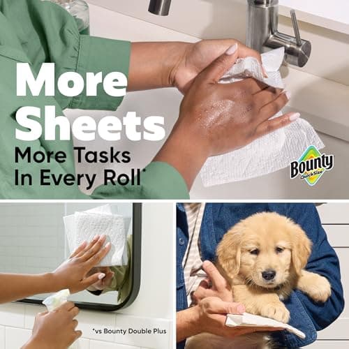 Bounty Quick-Size Paper Towels, White, 8 Family Triple Rolls = 27 Regular Rolls — view 2