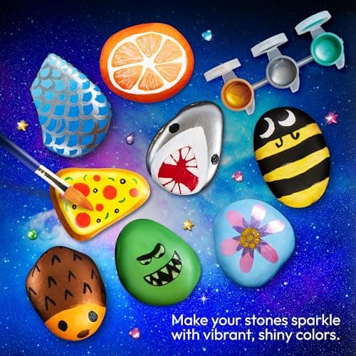 Rock Painting Kit- Glow in The Dark Rock Kit, Arts and Crafts for Kids Ages 6-12, Art Supplies Toy, Kids Craft Paint Kits, Arts & Crafts for Boys Girls Birthday Party Gift Toy — view 5