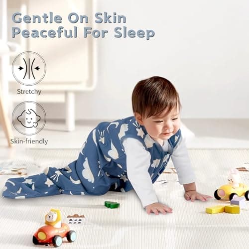 Wrrernsin Baby Sleep Sack 0-6 Months,100% Cotton TOG 0.5 Wearable Blanket for Newborn and Infant, 3 Pack 2-Way Zipper Lightweight Sleeping Bags for Toddler — view 5