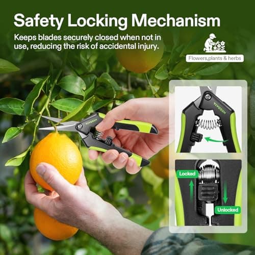 VIVOSUN Gardening Hand Pruner Pruning Shear with Straight Stailess Steel Blades (Black, Straight Blade, 3 Pack) — view 2