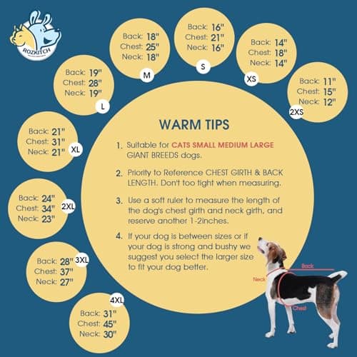ROZKITCH Dog Fleece Jumpsuit Large, Pet Windproof Warm Cold Weather Jacket Vest with Luminous Zipper, Dog Halloween Costume Jumpsuit Apparel Outfit Clothes for Large Dogs Geometry 2XL — view 4