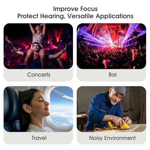 Vosaf Ear Plugs for Sleeping, 45dB Silicone Ear Plugs for Noise Cancelling, Earplugs for Snoring, Concert & Shooting with 8 Eartips, Silicone Hearing Protection for Work, Travel(Graphite) — view 2