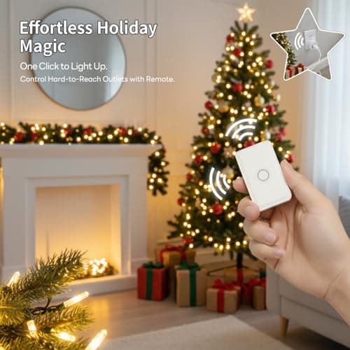 LoraTap Remote Control Outlet: Wireless Wall Switch — 656ft Range — on Off Outlet Switch for Lights & Small Appliances — Pre-Programmed & No Wiring