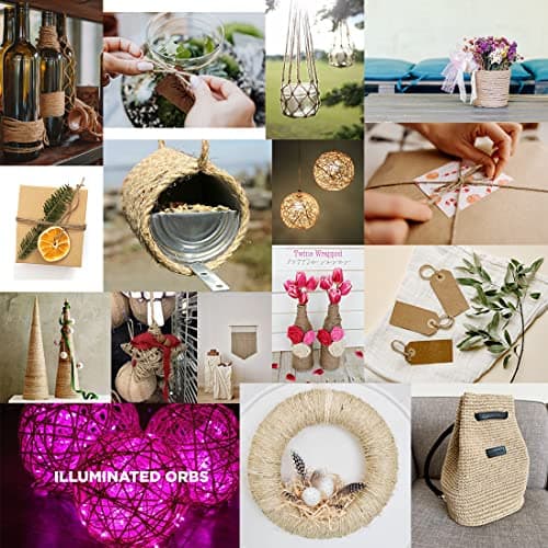 PerkDecor 2Pack 5mm Natural Jute Twine Rope 210 Feet Twisted Heavy Duty Thick Twine for Cat Scratching Post Tree Craft Projects Garden Home Decoration Packing Bundling (Brown-105Feet/Roll) — view 3