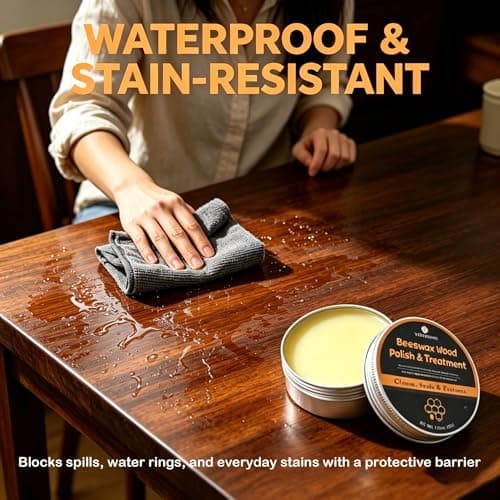 YIJINKING Beeswax Wood Polish, Premium Wood Conditioner, Multipurpose Wood Cleaner & Wood Protector for Furniture, Floors, Cabinets, Tables, Restores Shine & Prevents Cracking, 7.05 Oz — view 3
