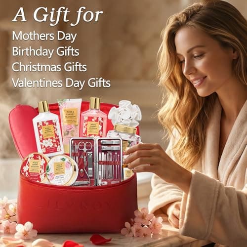 Mothers Day Gift for Women Spa Gift Set for Women 17Pcs Luxury Bath & Body Gift Set Beauty Care Kit with Necklace | Valentine's, Birthday, Christmas Gifts for Her Wife Pampering Kit Perfect for Travel