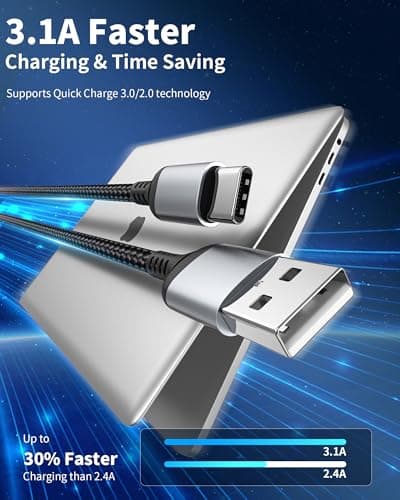 Adiceve 6 Inch Short USB to USB C Cable 2 Pack, 3.1A Short Type C Fast Charging Cable, Braided 0.5FT USB A to USB-C Charger Cords for iPhone 17/16/15, Samsung Galaxy S25/S24, iPad Pro