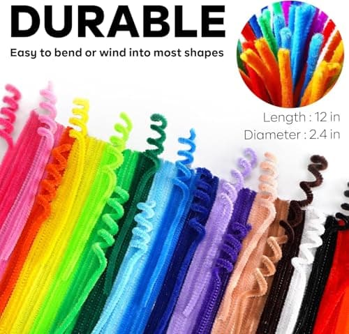 Pipe Cleaners, 324 Pieces in 25 Colors Pipe Cleaners Value Pack of Multicolor Chenille Stems for DIY Art Creative Crafts Decorations, Assorted Colors