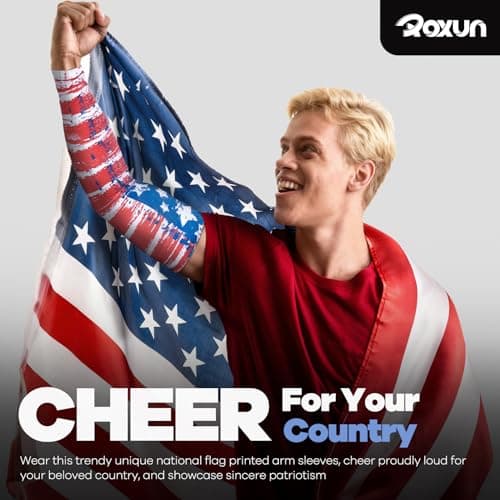ROXUN 2 Pairs Flag Arm Sleeves Cooling UV Protection for Men Women Soccer Football Sports Gear Mexico Flag-2