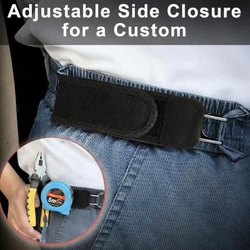 4PCS Buckleless Belt for Men,Tactical Metal Hook Elastic Belt,Invisible Adjustable Side Belt,Unisex Waist for Outdoor & Work Comfortable