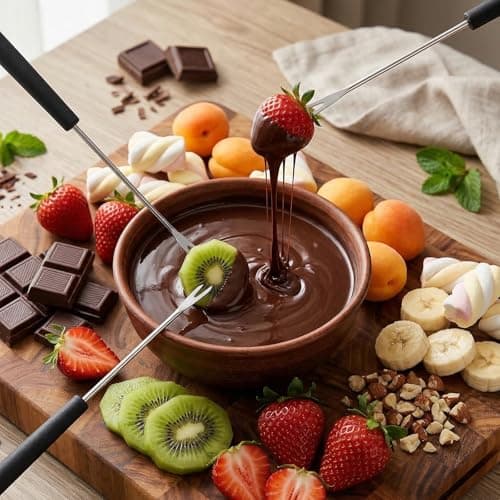 cobee 6 Pcs Stainless Steel Fondue Forks, 9.29 Inch Fondue Sticks with Heat Resistant Handles Color Coded for Cheese Meat Fruit Marshmallows — view 4