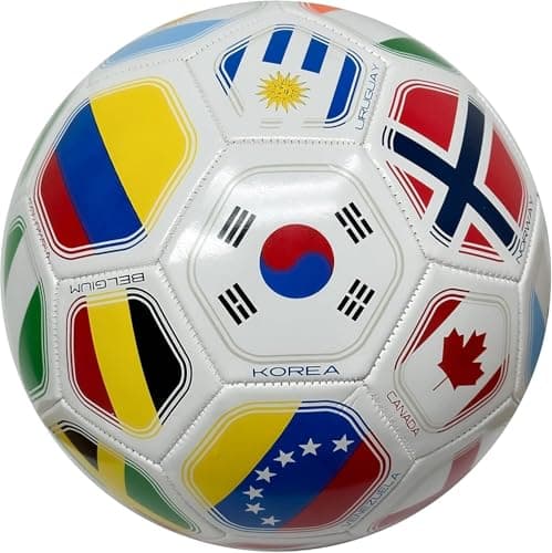 Tripact Inc 2026 World Flag Country World Flag Training Outdoor Soccer Ball Size 5 Futol Size (Size 5)- White — view 5