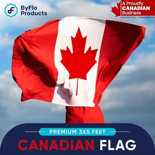 ByFloProducts Premium Canada Flag - Canadian Flags 3x5 Feet Outdoor Heavy Duty - Durable Nylon, Embroidered Maple Leaf, Quadruple Stitched, Vivid Colors