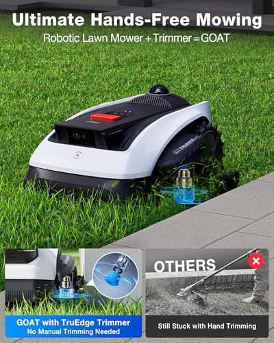 ECOVACS Goat O1000 LiDAR PRO Robot Lawn Mower, Wire-Free Mapping with LiDAR Navigation, AI Obstacle Avoidance, Smart Edge Mowing, App Control, for Lawns Up to 1/4 Acre