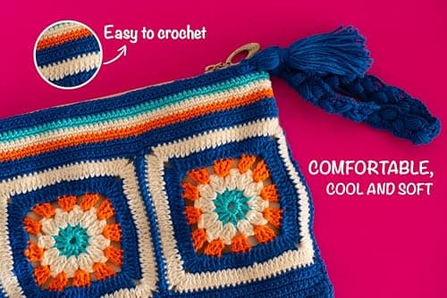 Cotton Yarn - 100% Cotton Yarn for Crocheting and Knitting, Mercerized Cotton Amigurumi Yarn Fine-Sport 2 1.76 oz (50g) / 136 Yrds (125 m) - Orange — view 5