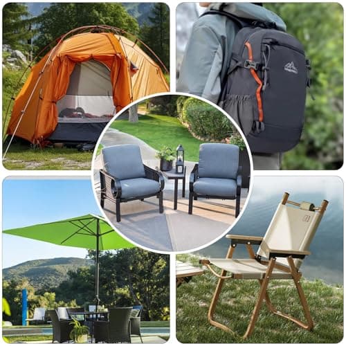 Waterproof Canvas Fabric by The Yard 58inch 600D Upholstery Material Polyester Fabric Outdoor Water Resistant Fabric for Sewing Chair Patio Cushion Purse Bag Interior, Pre Cut 1 Yard Olive Green — view 4