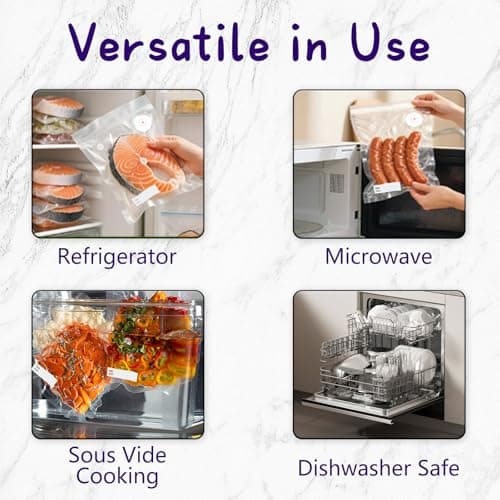 30-Pack XL Large Vacuum Sealer Bags & 2 Bonus Sealing Clips, Compatible with Chef Preserve – BPA-Free (12 x 20 in) Reusable Food Storage Bags for Freezer, Microwave, Sous Vide – Leak-Proof — view 3