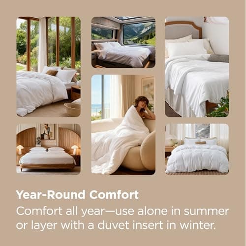 Bedsure Duvet Cover Queen Size, Double Brushed Bedding Set, Light Beige — view 3