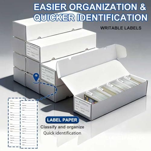 QINGUANG Trading Card Storage Box | 3 Pack • 1100 Count MTG Card Storage Box | with Dividers | White Corrugated Cardboard Sport Card Organizer for Basketball Card/TCG/Magic Collection — view 4