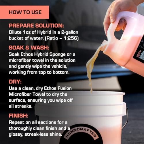 Ethos Hybrid Ceramic Rinseless Car Wash - Spot Free Rinse for Cars Waterless Wash - No Rinse Wash - Spot Free Car Wash (16oz) — view 5